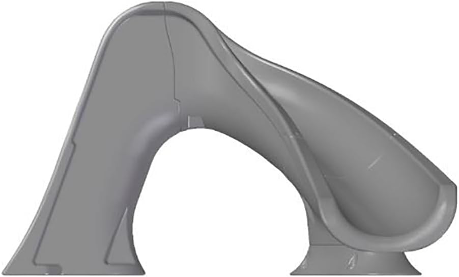 Splash Inground Swimming Pool Water Slide Deck Mounted Right Curve Turn Grey 